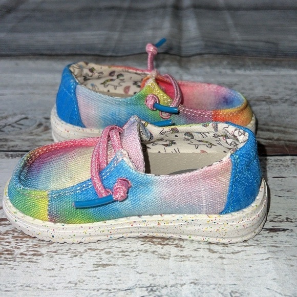 Heydude Girls Toddler Slip-On Shoes Unicorn Inside Multi Color Size K5. - Picture 4 of 11